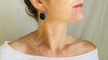 Onyx and Flower Earrings. Sterling Silver