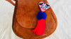 Leather Bag. Adjustable Strap. Heart Tassel - Aadya Bazaar