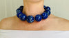 Lapis Beaded Necklace. Huge Spheres. 0051