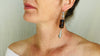 Amber Drop & Sterling Silver Cast Hands Earrings. 0418