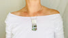 Paua & Silver Necklace. Pendant. Snake Chain. - Aadya Bazaar