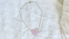 Rose Quartz Heart on a Silver Chain. Fine Silver. - Aadya Bazaar