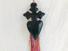 Barro Negro Sacred Heart & Vintage Zinacantan Tassel. Decor