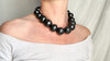 Barro Negro & Silver Necklace. Oaxacan Black Clay. Sterling Silver. 1352