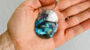 Labradorite and Silver Pendant Necklace. Snake Chain - Aadya Bazaar