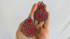 Vintage Oaxacan Filigree & Coral Earrings Hoops. Sterling Silver. Mexico. Frida Kahlo - Aadya Bazaar