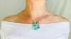 Chrysocolla Pendant & Silver Chain Necklace. - Aadya Bazaar