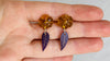 Amber & Carved Gourd Earrings. Oaxaca, Mexico. 0468