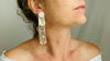Long Silver Hmong Dangle Earrings. 0151