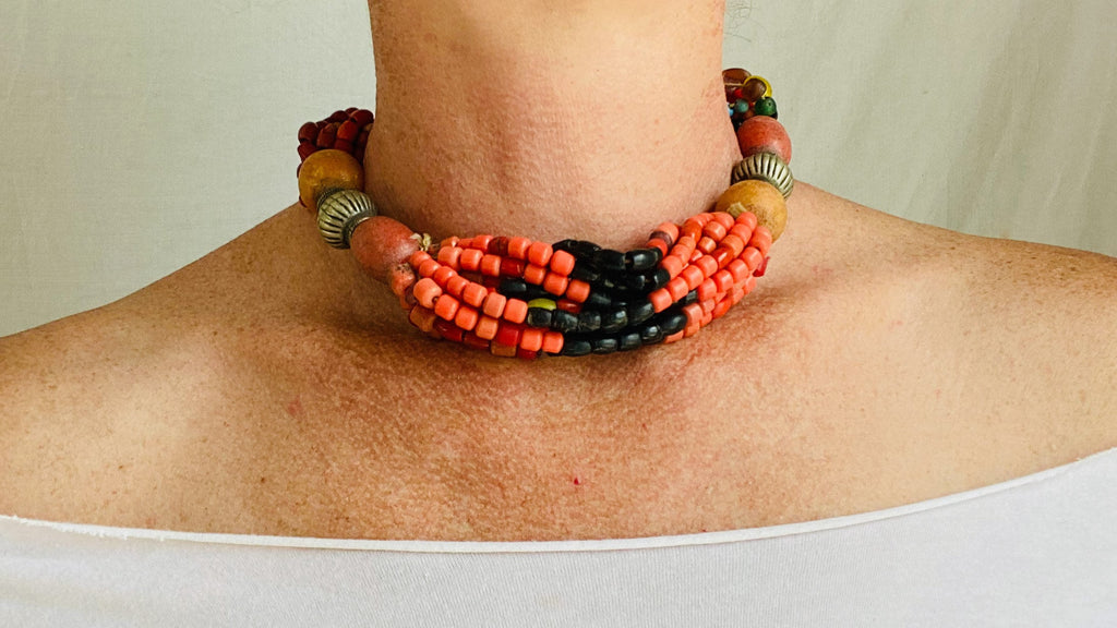 Balochi Multi-Strand Tribal Beaded Necklace. 0325