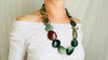 Green Jasper, Smoky Quartz and Pyrite Necklace. Choker.