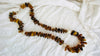 Long Amber & Silver Necklace.