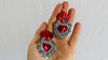 Hojalata Tin Mexican Heart Earrings. Silver Earwire