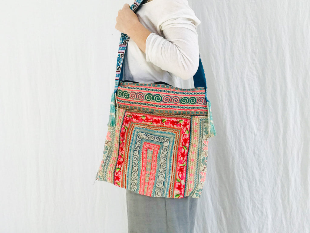 Vintage Hmong Embroidered Bag from Thailand