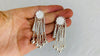 Long Silver Hmong Dangle Earrings. 0136