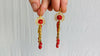 Vintage Oaxacan Filigree & Coral Earrings. Gold Plated. Sterling Silver. Frida Kahlo