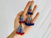 Vintage Kuchi Beaded Tassel Tribal Earrings. - Aadya Bazaar