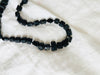 Tourmaline Long Beaded Necklace. Black