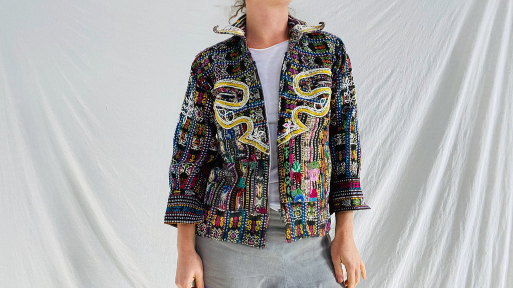 Vintage Solola Jacket. Guatemalan. Hand-Woven & Embroidered