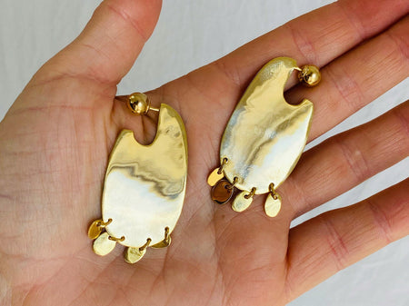 Flat Hoop Earrings. 24 kt Gold Plated Sterling Silver. Atelier Aadya - Aadya Bazaar