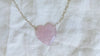 Rose Quartz Heart on a Silver Chain. Fine Silver. - Aadya Bazaar