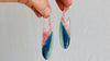 Intarsia Chrysocolla & Sterling Earrings. - Aadya Bazaar