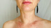 Amber Heart & Sterling Silver Cast Hands Earrings. - Aadya Bazaar