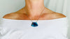 Chrysocolla and Sterling Silver Necklace. - Aadya Bazaar