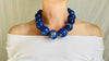 Lapis Beaded Necklace. Huge Spheres. 0748