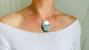Labradorite and Silver Pendant Necklace. Snake Chain - Aadya Bazaar