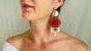 Carved Gourd and Sterling Silver Earrings. - Aadya Bazaar