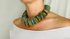 Mayan Guatemalita Jade Graduated Disks Choker Necklace. Guatemalan. - Aadya Bazaar