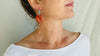 Red Jasper Heart Earrings. Monte Alban Bells Sterling Silver. - Aadya Bazaar