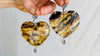 Amber Heart & Sterling Silver Cast Hands Earrings.