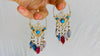 Vintage Uzbek Filigree Earrings. Vermeil. Bukhari. Pearls & Semi-Precious Stones - Aadya Bazaar