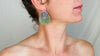 Guatemalan Jade Earrings. Sterling Silver