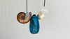 Blue Apatite, Ammonite, Crystal and Silver Pendant Necklace.