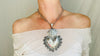 Mexican Sacred Heart Necklace. Sterling Silver.