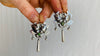 Taxco Love Bird Earrings. GREEN Turquoise & Sterling Silver. Mexico. Frida Kahlo
