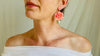 Faux Shell and Silver Earrings. - Aadya Bazaar
