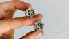 Silver Flower Barbell Earrings. Thailand. 0084