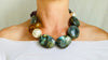 Labradorite, Amber & Flourite Necklace. Sterling Silver. - Aadya Bazaar
