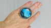Fiery Oversized Labradorite Ring. Gorgeous Blue. Size 4.75. 0165