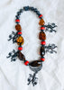 Oaxacan Coral and Amber Filigree Necklace. Mexico. Sterling Silver.