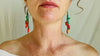 Huichol Beaded Flower Earrings. Mexico.