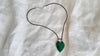 Chrysocolla Heart Pendant Necklace. Leather Cord. 0996