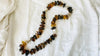 Long Amber & Silver Necklace. Chunky. Southwest Style.