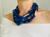 Lapis and Karen Silver Beaded Multistrand Necklace.