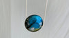 Labradorite and Silver Pendant Necklace. Snake Chain - Aadya Bazaar