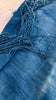 Vintage Indigo African Shawl. Mossi. Long Fringe. Burkina Faso 1A